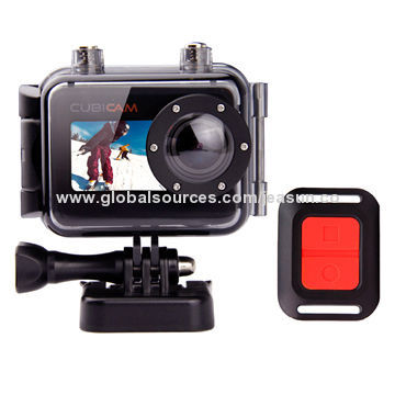 Full HD Real 1,080P Waterproof Sports Action Camera with Remote Controller