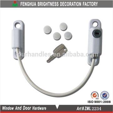 Cable Window Restrictor 325mm for UPVC Child Safety with Key Lock White