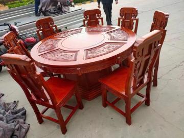 Oval massief houten eettafel ontwerp