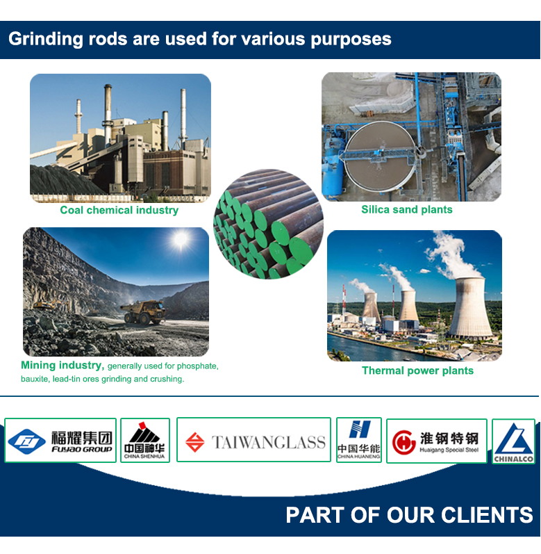 grinding steel rod application