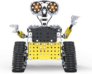 Flytec Remote Control Building Block Stainless Steel Robot Toy: Movable Assembling Car Model for Children and Adults