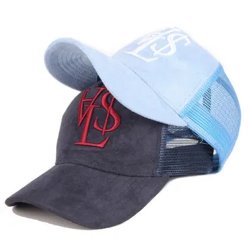 Suede Material Customized Logo Trucker Caps with High-Quality Embroidery