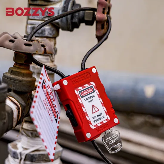 BOZZYS Adjustable Retractable Cable Lockout Padlock - 3 or 4MM Plastic-coated Stainless Steel