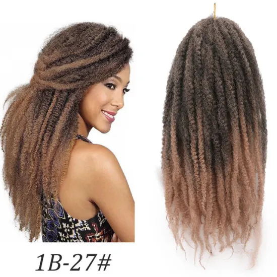 Marley Braid Twist Hair Crochet Braids Afro Kinky Curly Puff Synthetic Braiding Hair Extensions Bulk Yaki Black Ombre Brown