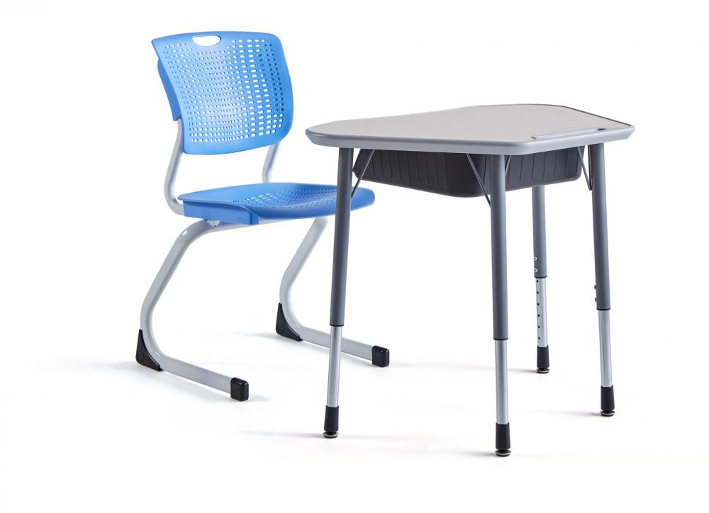 Adjustable irregular school students study desks and chairs