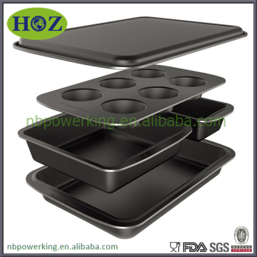 Easy Store 5pcs. carbon steel Non-stick Bakeware Box Set, cookware sets