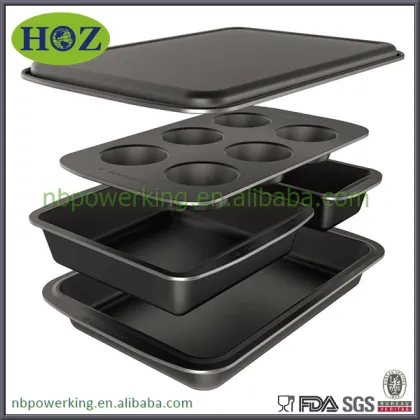 Easy Store 5pcs. carbon steel Non-stick Bakeware Box Set, cookware sets