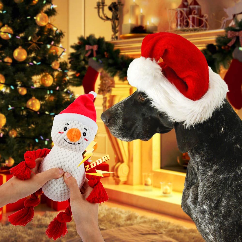 Christmas Squeaky Dog Toy, Plush Stuffed Toy for Dog Puppy