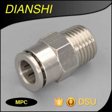 MPC Hexagon head one touch fittings with all metal brass straight male metal fitting