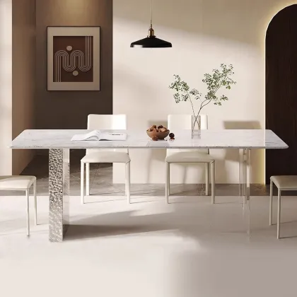 Nordic Luxury Natural Stone Dining Set - Elegant Home Furnishing