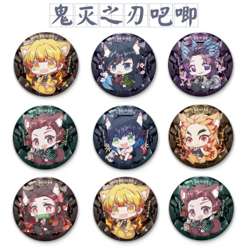 7 pcs Anime Demon Slayer Kimetsu Ghost Blade Kidney Bean Cosplay Badge Cartoon Collection Backpacks Bags Button Brooch Pin Gift