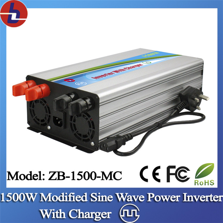 1500W 24V DC to 110/220V AC Modified Sine Wave Power Inverter with Charger