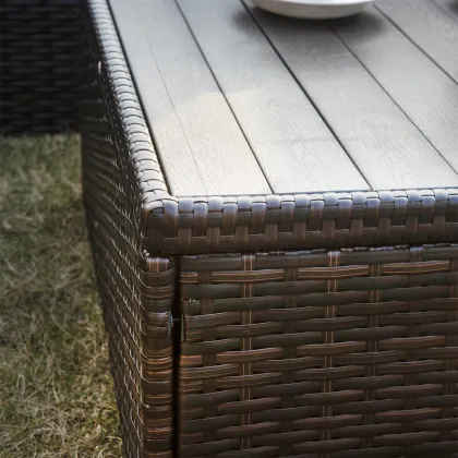 Wicker Rattan 6-Person Seating Group with Cushions