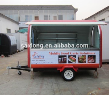 2014 Kiosk trailer Shanghai Modernized snack food cart breakfast cart for hot sale