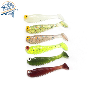 工場卸売55mm 75mmシミュレーションLuya Bait Luminous T Tail Soft Lure -Bulk Fishy Flavor
