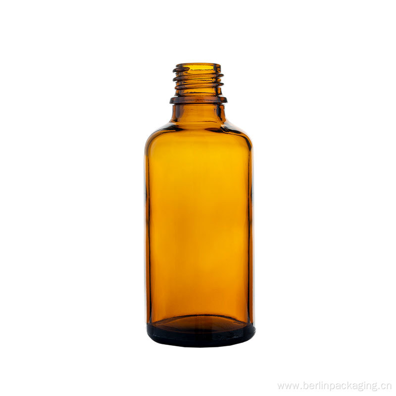 Amber Round Glass Lotion Bottle