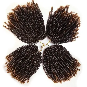 Synthetic Crochet Hair 8" Ombre Color Spring Twist Crochet Braid Hair Extension