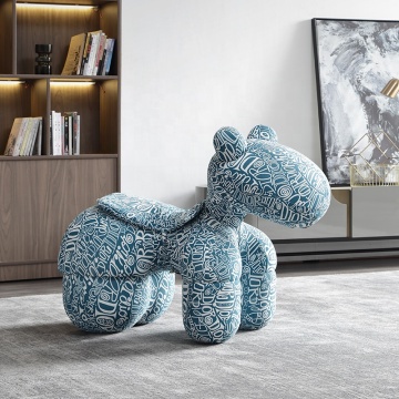 Sofá de esquina de tela moderna en forma de caballo para la decoración de la sala de estar