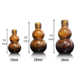 Gourd essential oil flat amber glass dropper bottles