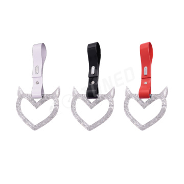 Glitter Demon Heart Handle Ring - PVC Strap for Car Decoration