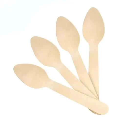 Mini posate cucchiaio multiuso in legno usa e getta
