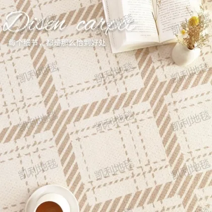 Simple Cream Velvet Living Room Carpet with Water