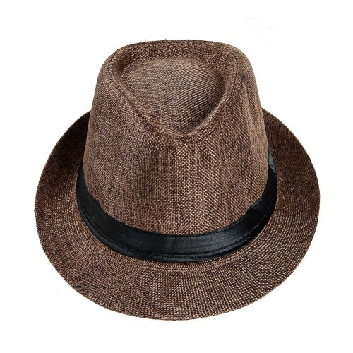 Men Straw Hat Linen Sun Protective Foldable Breathable Casual Cap for Summer JAN88