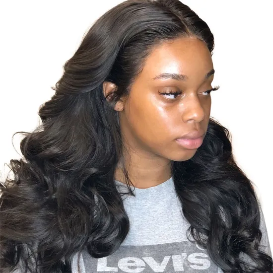Raw Human Hair Frontal Human Hair Wigs Silk Base Straight Body Wave Wig 2021 Hot Selling Indian Can Be Dyed and Bleached Lace