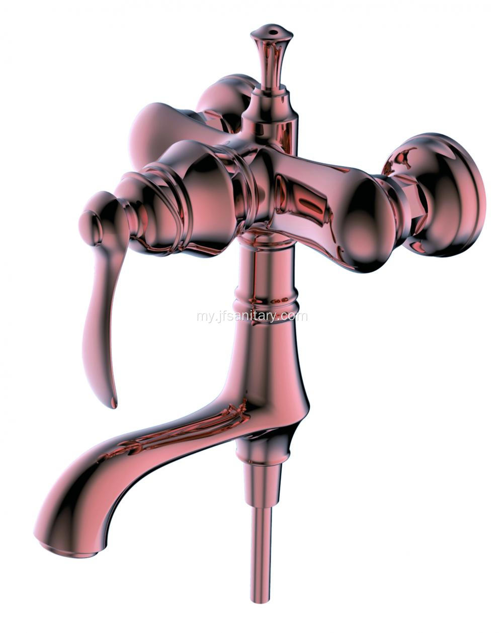 Multi-Function Brass Shower Mixer Valve Kit Rose Gold