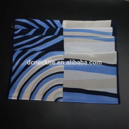 summer blue white silk scarf