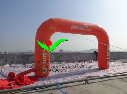 commercial PVC Tarpaulin inflatable orange arch door for advertising