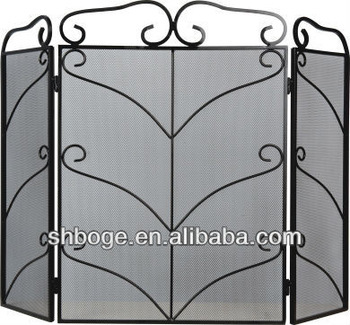 good quality 3 fold classic mesh fireplace screen