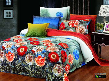 2014 latest design Reactive Printing Flora Bedding Set, High Quality Duvet Cover set