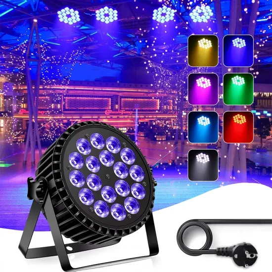 Wireless DMX RGBWY UV 6-in-1 DJ COB DMX Outdoor 18x18 LED PAR Can Light Stage Battery Power Spotlight