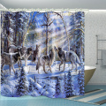 3D waterproof fabric shower curtain