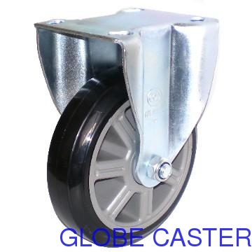 Rigid Industrial Caster Wheel(black), PU Material,Zinc Plated,MOQ:100