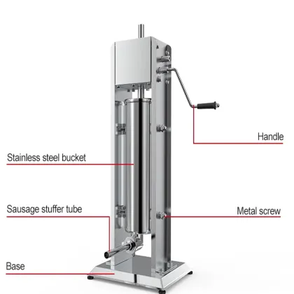 Small Electric Sausage Machine - Professional Manual Sausage Stuffer for Family Use (5L)