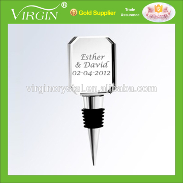 3D laser rectangle crystal wine stopper cheap wedding party favor