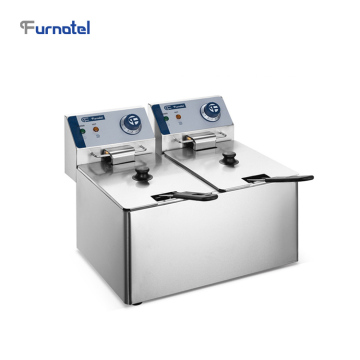 Dual Tank Electric Countertop Deep Fryer 6L per Tank