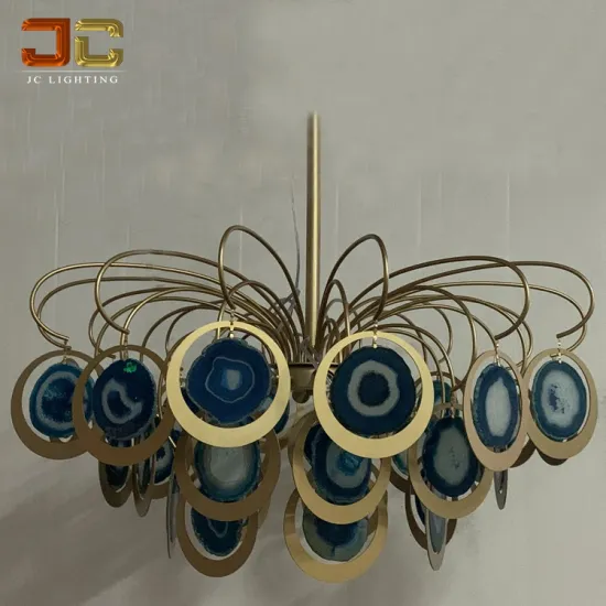 Illuminate Blue Turquoise Glass & Agate Artica Hanging Lights for Bedroom