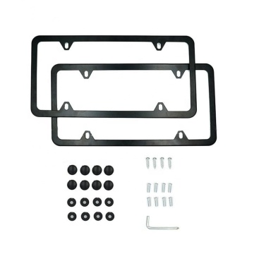 Matt Black Powder Coating Stainless Steel American Standard License Plate Frame with Screw Fittings