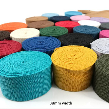 38mm Wide Polyester/Cotton Thick Plain Canvas Belt Webbing Backpack Strap Luggage Accessories Bag Making Sewing Material 5 meter