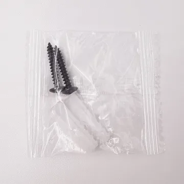 Black Self Tapping Screw and Wall Plug Kit