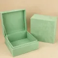 Caja de regalo de joyas de cuero de chapa de lujo