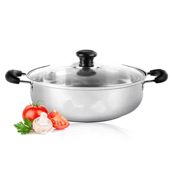 Stainless Steel Hot Pot With Glass Lid