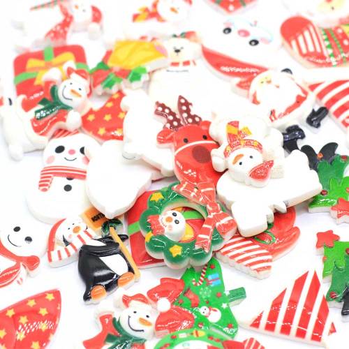 Hars Flat Back Christmas Slime Charms voor DIY-figuren decoratie