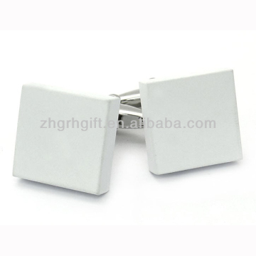 wedding silver blank mens square cufflinks