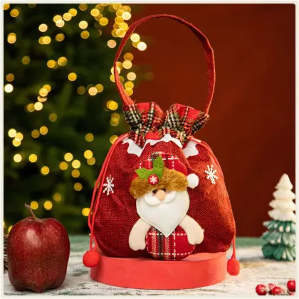 Christmas Candy Gift Bag - Santa Tote & Apple Bag