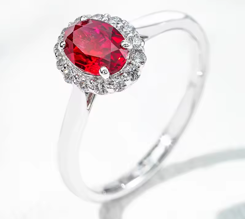 pink lab diamond engagement ring