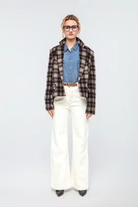Women's Classic Retro Plaid Short Jacket